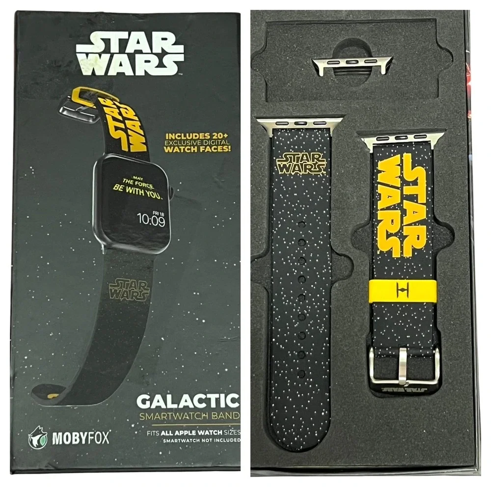 MobyFox Star Wars Galactic Black Silicone Apple Watch Compatible Band Strap‎